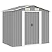 Produktbild vidaXL Gerätehaus Metall 204x132x186cm Grau Schuppen Gartenhaus Geräteschuppen