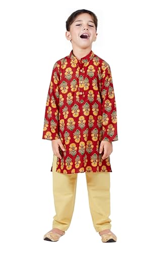 Chandrakala Kids Kurta Set for Boys Indian Printed Ethnic Wear (KK112-P)4