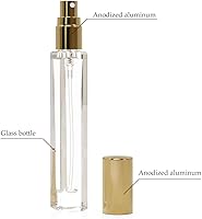 Vista 4 de 5 atomizadores de colonia vacíos, 0.3 fl oz, mini botellas de perfume recargables con herramientas dispensadoras, botella rociadora de bolsillo