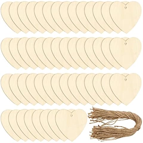 THE TWIDDLERS 50 Große Holzherzen Scheiben mit Löchern, 10cm / 100mm - Deko, Basteln, Valentinstag, Taufen, Hochzeiten - Natürlich & Unbehandelt Cover