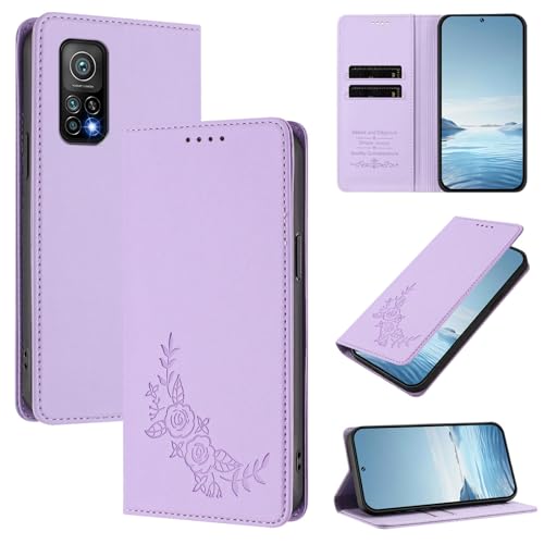 �X�}�z�P�[�X �Ή��@�� for Xiaomi Mi 10T 5G / Mi 10T Pro 5G,�Ή��@�� for Redmi K30s �yRFID�u���b�N�z�y�J�[�h�z���_�[�t�����z �}�O�l�b�g�J�� �X�^���h�@�\�t���z�X�}�z�P�[�X Purple