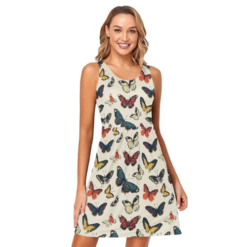 Image of ALAZA Women's Summer Dress Sun Dress Sleeveless with Pockets