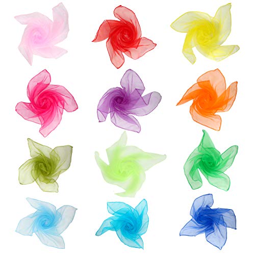image for Colovis 36 Pcs Square Dance Scarves, Juggling Scarf Props Magic Trick 