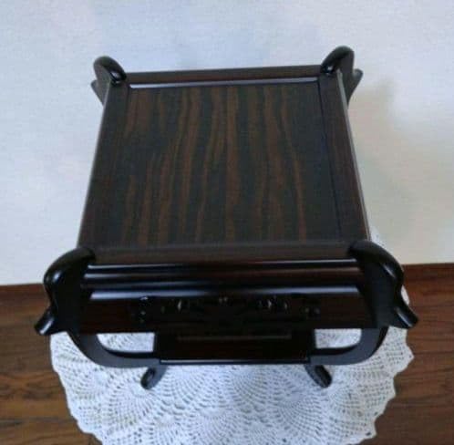 Amazon｜花台 盆栽台 香炉台 透かし彫 黒丹 黒檀 中卓 工芸品｜燭台