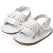 LIVEBOX Infant Baby Girls Moccasins Tassels Premium Soft Rubber Sole Anti-Slip Summer Prewalker Toddler Sandals(S: 0~6 months,White)