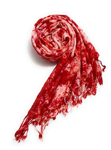 Image of Rayon Scarf for Men & Women | Lightweight Stole, Shawl & Wrap with Batik Design | All-Season Summer & Winter Wear | Soft & Breathable Fabric (28 x 72 inches)
