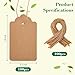 SallyFashion 100pcs Gift Tags with String Attached, 1.7 x 2.8 inch Kraft Paper Hang Tags for Clothes DIY Crafts Wedding Holiday (Brown)