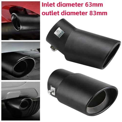 Silenciador de escape universal de aleación de aluminio para coche embellecedor trasero gris 4