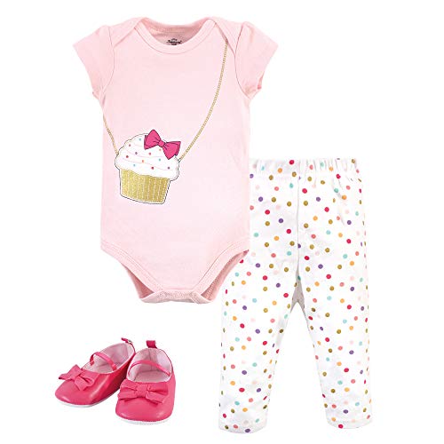 Image of Little Treasure Unisex Baby Cotton Bodysuit, Pant and Shoe Set