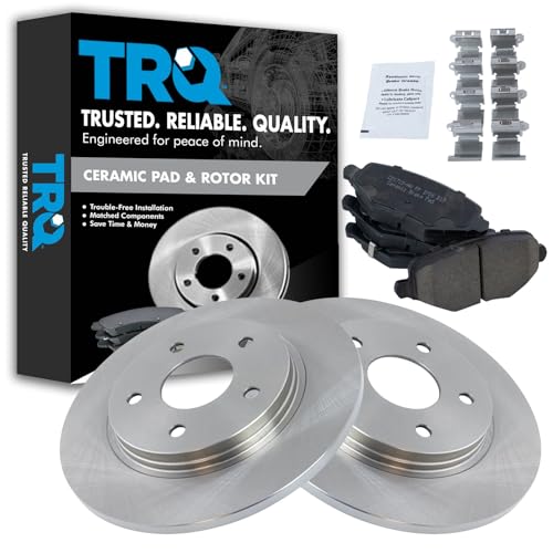 Image of TRQ Rear Ceramic Brake Pad and Rotor Set