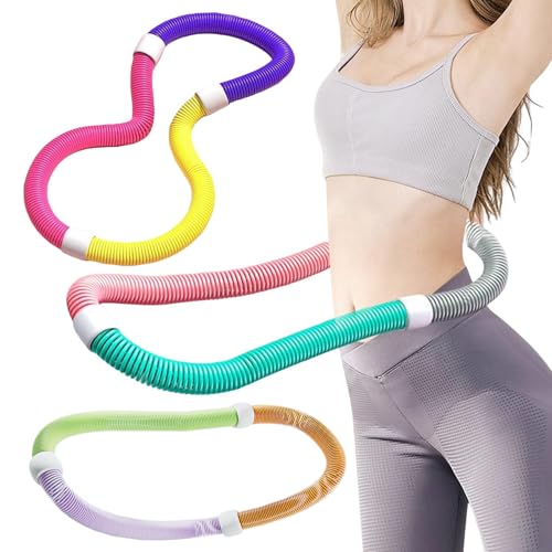 Aro de resorte suave con peso, apto para la cintura, plegable, portátil, gimnasio en casa, hombres, mujeres, adultos, equipo de ejercicio para adelgazar la cintura