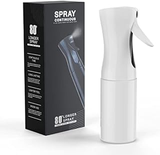 Mycket Hair Spray Bottle, Continuous Fine Mist Barber Spray Bottle, Refillable Sprayer, Reusable Water Squirt Bottle for Salon, Hairstyling, Cleaning, Gardening, Pets & Skin Care- 7.0oz/200ml (White)
