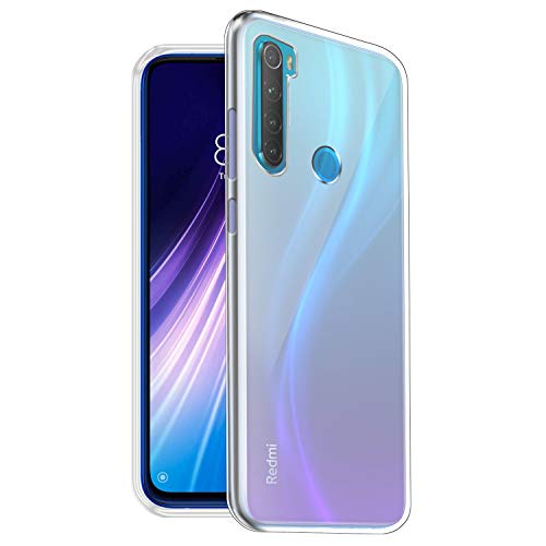 Image of Fashionury Crystal Clear Case for Redmi Note 8 | Yellowing Resistance | Transparent TPU Silicone | Raised Camera Lips | Slim Transparent Cover