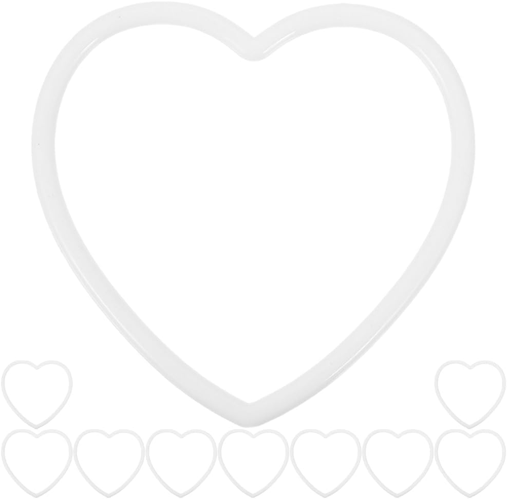 Ciieeo 10Pcs Heart-Shaped Dream Catcher Plastic Rings for DIY Crafts Macrame Projects Floral Wreaths and Home Decor Creative Handmade Decorations
