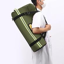 EMS O2 Shoulder Bag for O2 Cylinder, Portable Oxygen Tank Carry Pack with Padding - First Aid Bag EmptyGreen