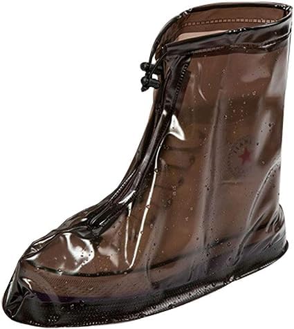 FUTURE TRAND(1Pair Waterproof Reusable Rain/Snow Shoe Covers, Anti-slip Silicone Reusable Rain Shoe Covers Waterproof Shoes Cover Protector Women Men Kids Outdoor. (2XL, Brown)