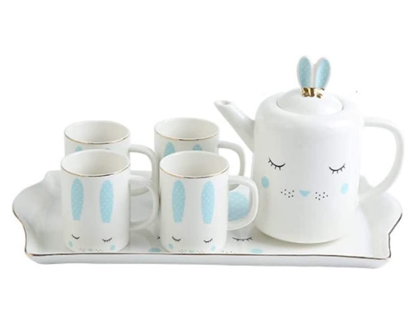 DFGHNBVC Tea Cup Set Tea Set Teapot Set 900Ml Ceramics Teapot Set For Fruit Juice Water And Coffee Tea Pot Flower Kettle With Tray Coffee Cup Set Teacup Set Tea