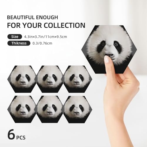 Dessous de verre panda en céramique avec support, idée cadeau déco maison originale