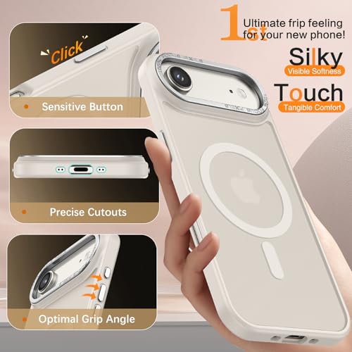 Image of YINLAI for iPhone Air Case 6.5-inch,Magnetic Compatible with MagSafe, Slim Matte Anti-Fingerprint, Shockproof Full Body Military Grade Protection for iPhone Air Cover, Light Gold
