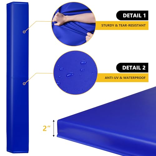 Image of 72 inch Tall Basketball Pole Pads, All-Weather Square Basketball Pole Padding Outdoor, 2 inch Thick Heavy Duty Wrap-Around Protective Pads for Fixed Height & Adjustable Basketball Hoop Poles