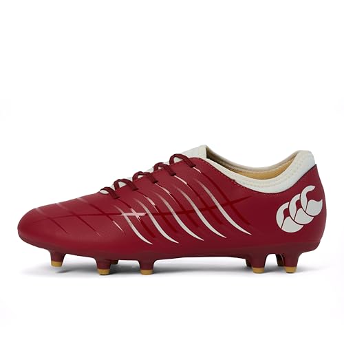 Canterbury Scarpe da rugby unisex CCC Phoenix 2.0 Team Firm Ground, Dahlia rossa., 49.5 EU