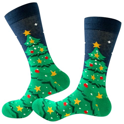 UieaMsio Calcetines de Navidad para Hombres y Mujeres Colorido Calcetines Calcetines de Algodón Calcetines Térmicos, EU 38-45