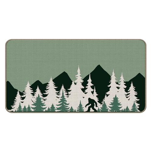 DOFQZ Bigfoot Sasquatch RV Outdoor Mat 17x30, Funny Forest Camping Rug for Camper Door, RV Must Haves Mat for Inside Outside Entrance, Camper Rugs for RV Decor, Bigfoot Decor Camping Lover Gift，DD049