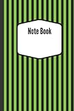 gothic print fabric  green pin stripe gothic print lined composition notebook