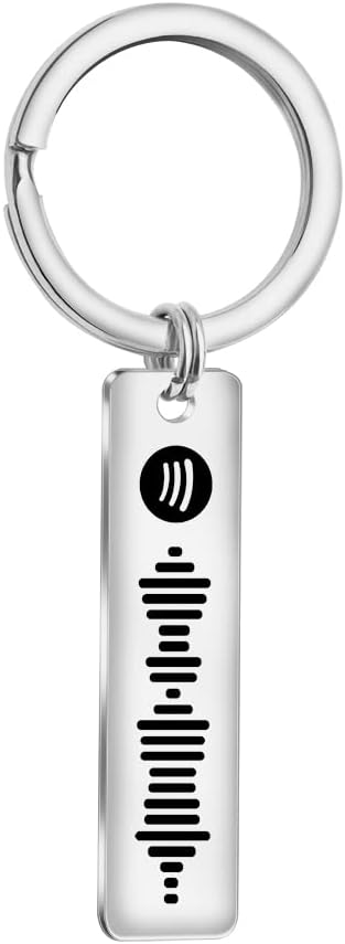 Personalized Scannable Spotify Code Keychain ,Custom Love Song Key Chain Gift Anniversary Keychain for Mother Day Father Day