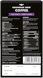 COLOMBIAN BREW COFFEE Vanilla Instant No Sugar Vegan, 50g