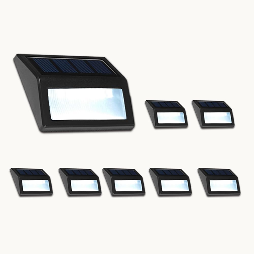 Follateas Solar Lights Outdoor Waterproof Solar Powered Deck Step Lights for