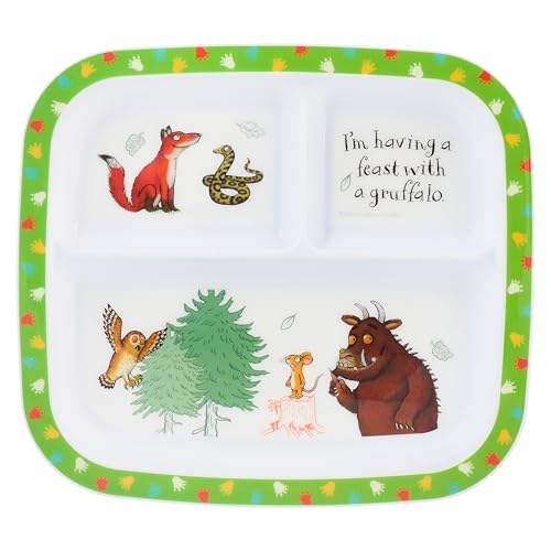 The Gruffalo 3-Section Childrens Divided Plate - BPA-Free Durable & Colourful Dining for Children Perfect for Balanced Meals - 36 Months Up Green