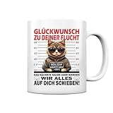 Abschiedsgeschenk Kollegen Jobwechsel Lustige Tasse Mit Spruch - Witziges Geschenk Abschied Kollegin Büro Kaffeetasse Keramikbecher Blame Cat Design Abschiedsgeschenk Kollegen Für Bürohumor(350ml)