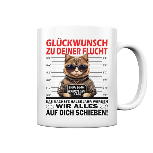 Abschiedsgeschenk Kollegen Jobwechsel Lustige Tasse Mit Spruch - Witziges Geschenk Abschied Kollegin Büro Kaffeetasse Keramikbecher Blame Cat Design Abschiedsgeschenk Kollegen Für Bürohumor(350ml)