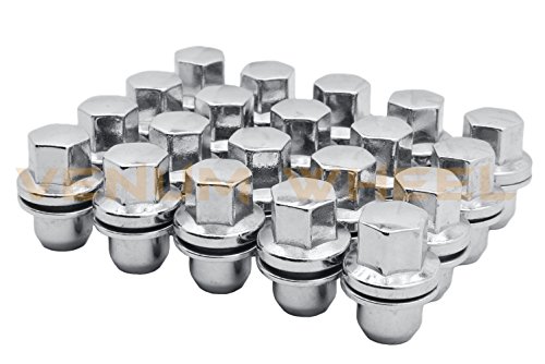 Venum Wheel Accessories 20 Pc 5X120 Bolt Pattern Oem Stock Chrome Replacement Mag Lug Nuts M14X1.5 Thread Pitch Compatible With Lr3 Lr4 #TOP3