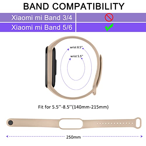 Wanme Bands For Amazfit Band 5 Replacement Strap Women Men, 2 Pack Silicone Sport Strap Compatible With Amazfit Band 5 Wristband Watchband Accessories (Stone+Smoke Violet) #TOP4