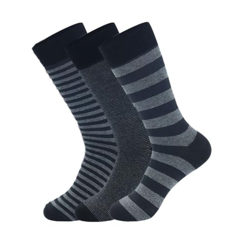 3 Pairs Men's Crew Socks Dress Cotton Breathable Business Formal Socks with Comfort Soft Moisture Wicking