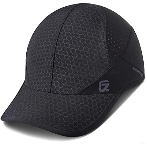 GADIEMKENSD Men's Quick Dry Soft Brim Lightweight Breathable Running Sport Caps Cap, Black, 6 3/4-7 5/8 Cover
