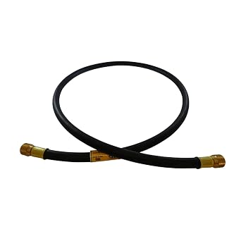 CPS HV6 6 ft. Black Vacuum and Charging Hose - 3/8 in. Fittings, 5/16 in. I.D., SAE J2196 Compliant, All-Weather Flexibility