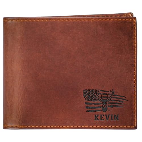 Custom Leather Wallet with Deer Engraving