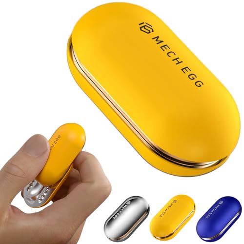 HIDEDC Mech Egg Fidget Slider, Metal Fidget Slider Push Egg EDC Fidget Toys Adults Sensory Toys Home Office Executive Desk Toys, Perfect for ADHD/ADD/Autism (Yellow) by HIDEDC - Used condition - US$10.44