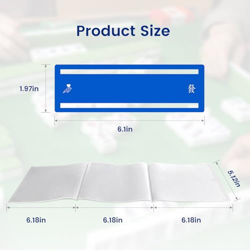 Mahjong Card Sleeve Positioning Set (Includes 4Pcs Mahjong Card Sleeve and 4Pcs Line Finder),Use together to Protect Your Mah jong Cards and Quickly Identify Winning Combinations During Gameplay,Blue by Tintinwiwigo - Image 4