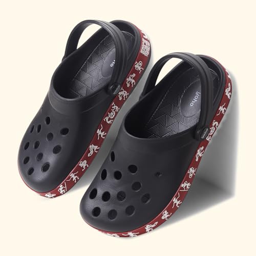 Image of YOHO Hacker Clogs for Women | Waterproof Monsoon Footwear & Rainy Shoes | Tribal Print with Backstrap | 003