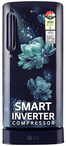 Image of LG 190L 4 Star Inverter Direct-Cool Single Door Refrigerator (GL-D201ABCY, Blue Charm, Base stand with drawer)