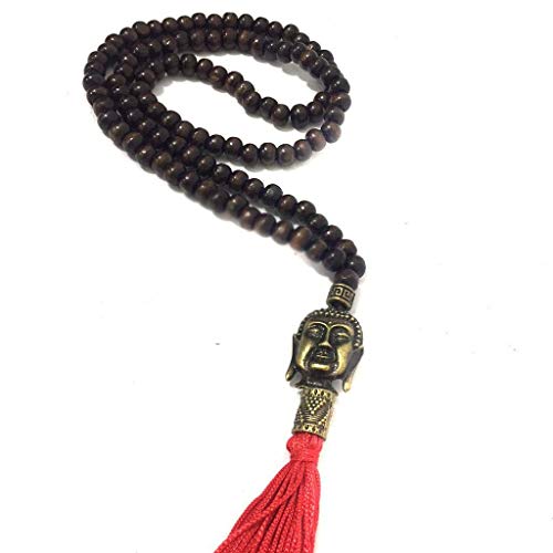 Japamala Buda de 108 Contas de Madeira