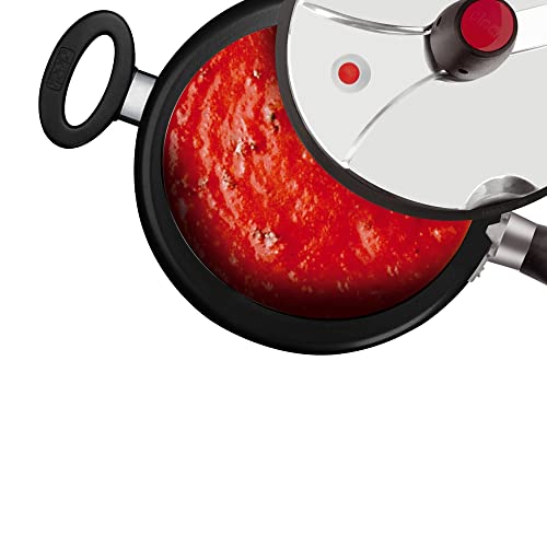 Panela de Pressão Revestida 4,5L Fechamento Interno, Clock 9295302824, Preto