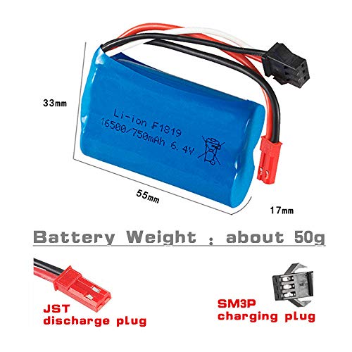 Wltoys A959-A A969-A A979-A L333 L353 Toy Car 6.4V Rechargable Battery Jst And Sm3P Plug 750Mah (Not Not Not For A959A A959A A979A) #TOP1