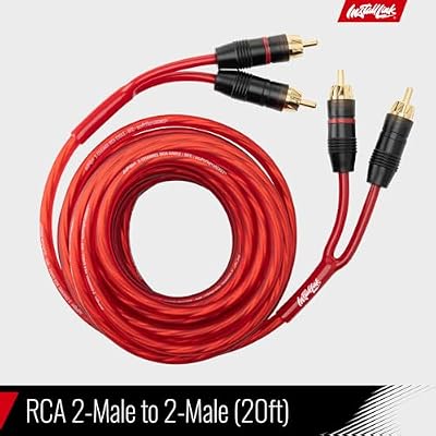 Install Link Audio Cable RCA for Subwoofer or Stereo Cable, 2-Channel, 20ft