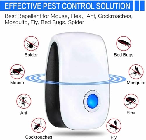 Ultrasonic Pest Repellent Indoor, Pest Control for Rodents, Mosquitoes, Ants, Cockroaches, Rat, Mice, Fleas, Beetles and Other Insects, Non-Toxic, Safe for Humans, Home, Office, Hotel (6 Packs) - Image 3