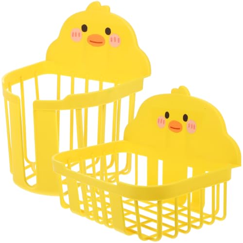 SHOWERORO 2pcs Wall-Mounted Toilet Paper Holders Tissue Rack Bathroom Kitchen Storage Basket Tool-Free and Square Design for Bathroom Organization